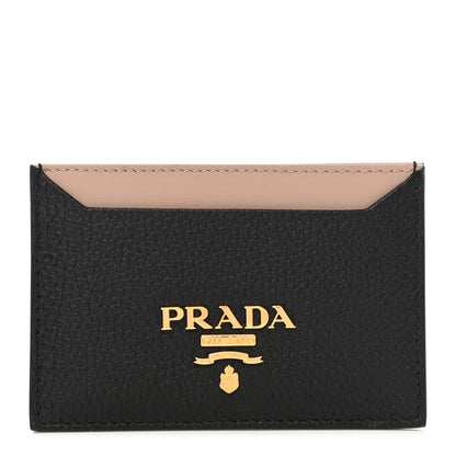Prada Daino Colour Card Holder Black Cammeo 1 of 7