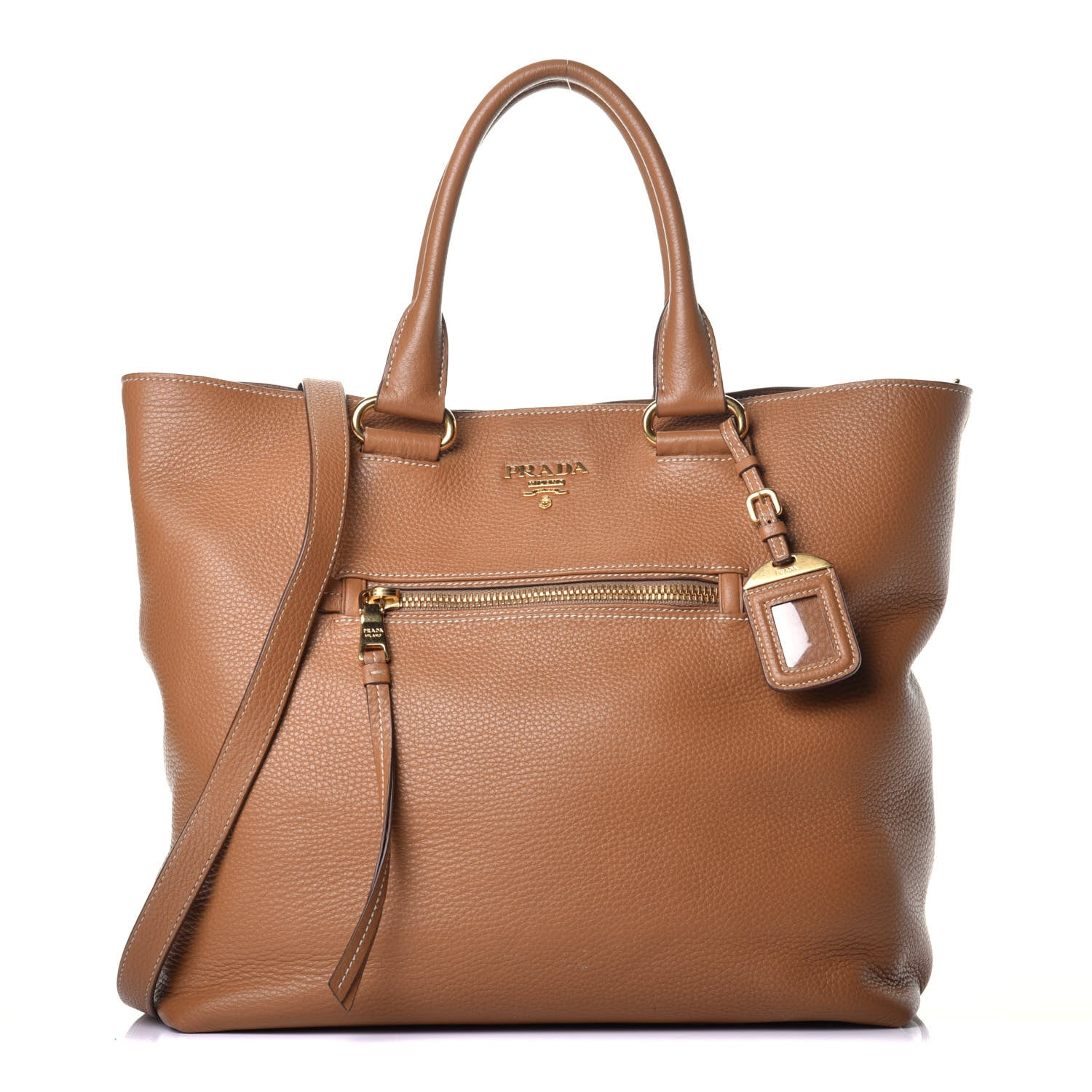 Prada Vitello Daino Tote Caramel 1 of 8