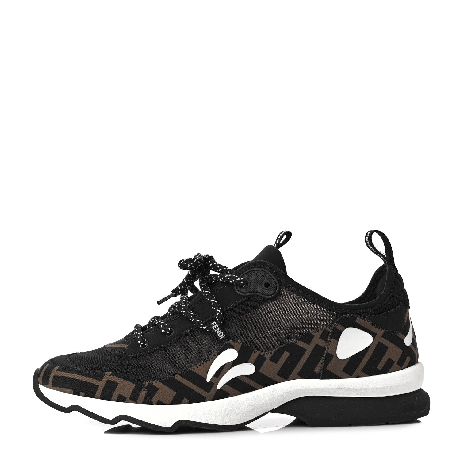 Fendi Technical Mesh Lycra FFreedom Patchwork Sneakers 41 Black Tobacco 1 of 7