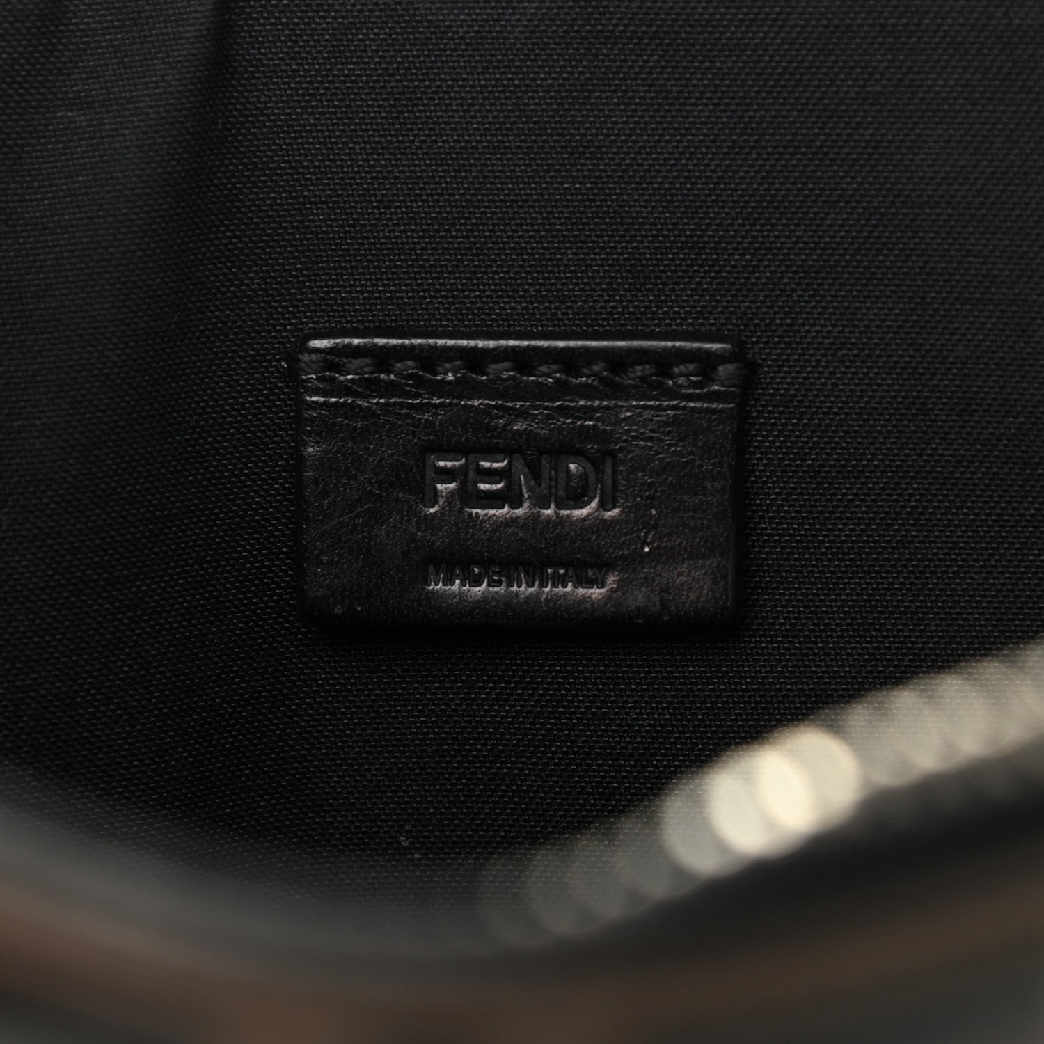 Fendi Vitello FF 1974 Embossed Pouch Maya Black 6 of 10