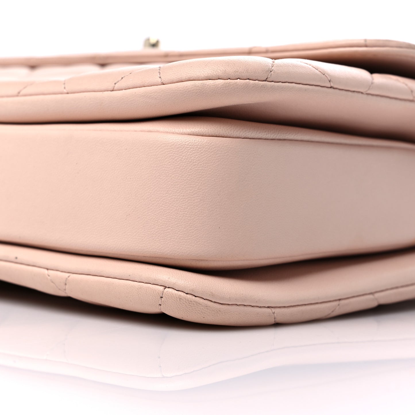 Lambskin Quilted Medium Trendy CC Flap Dual Handle Bag Beige