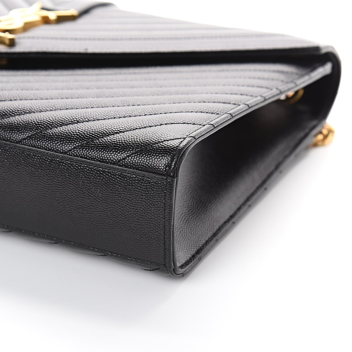 Grain De Poudre Matelasse Chevron Large Monogram Satchel Black