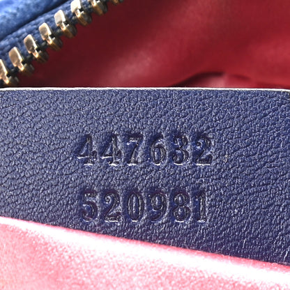Gucci Velvet Matelasse Small GG Marmont Chain Shoulder Bag Cobalt 7 of 14