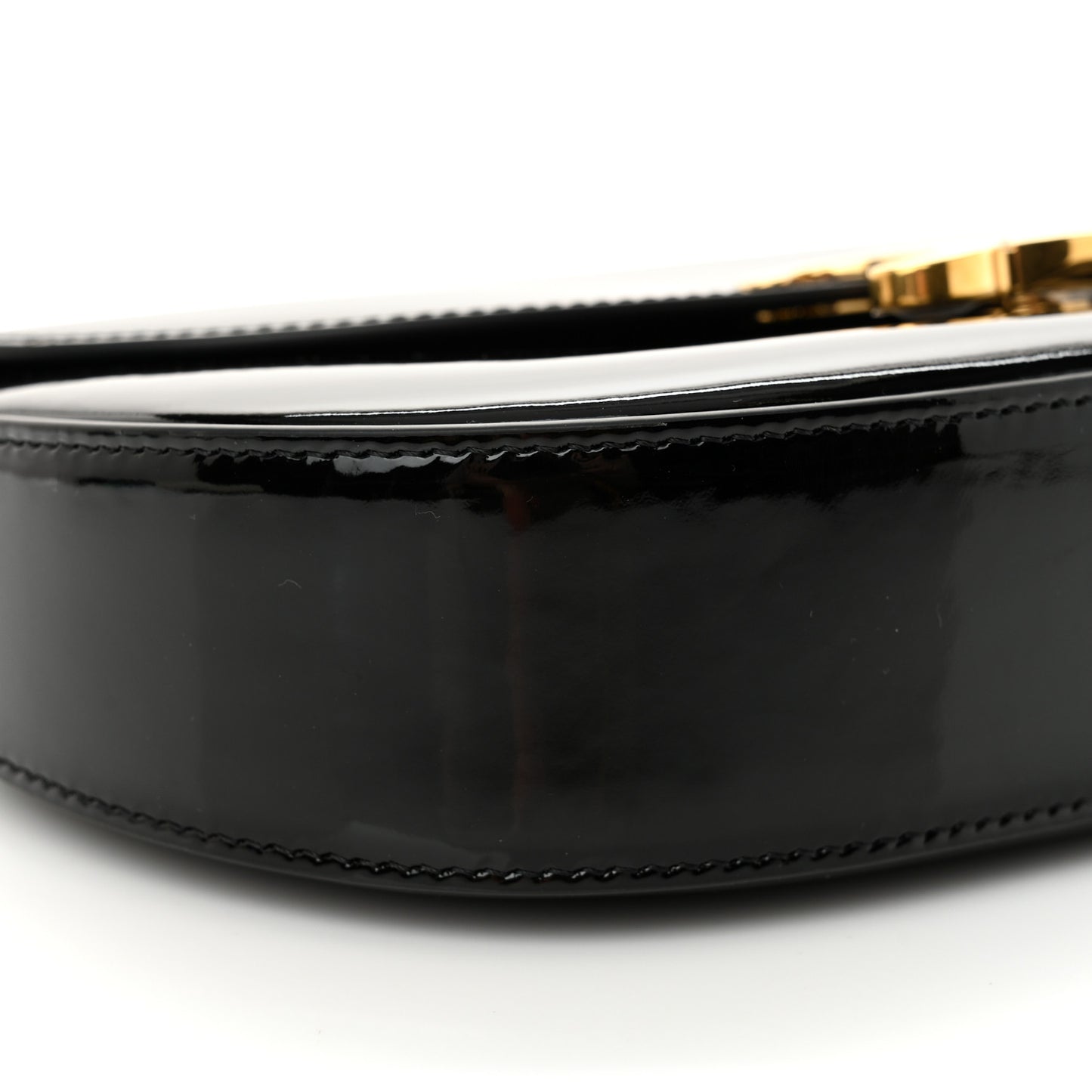 Patent Calfskin Talulah Besace Chain Shoulder Bag Black