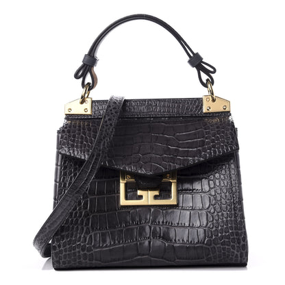 Givenchy Calfskin Crocodile Embossed Mini Mystic Shoulder Bag Storm Grey 1 of 8
