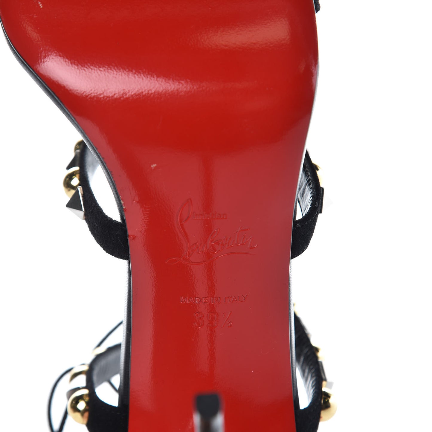 Shiny Nappa Studded Kaleikita 100 Sandals 39.5 Black
