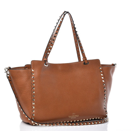 Valentino Garavani Pebbled Calfskin Medium Rockstud Tote Light Cuir 3 of 10