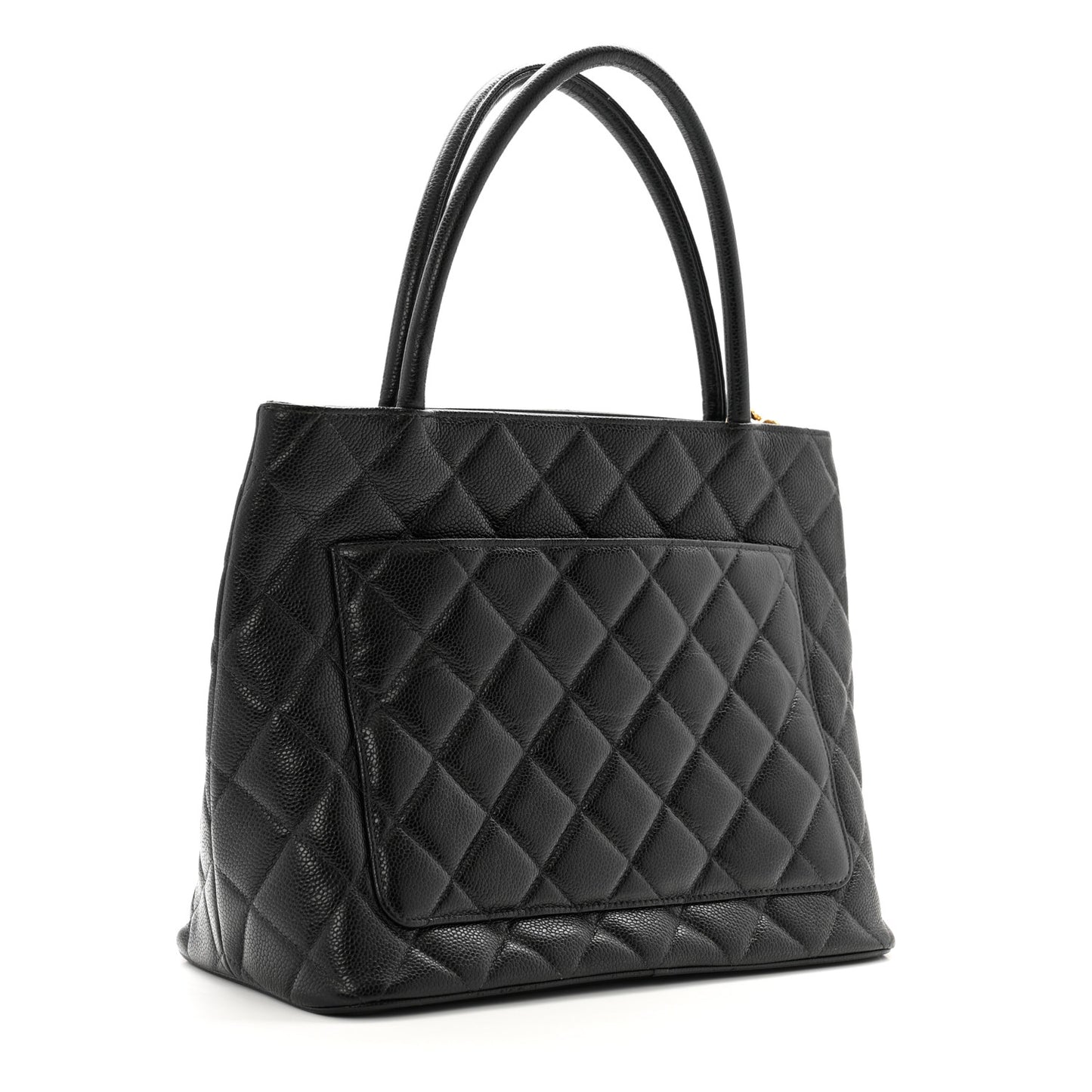 Caviar Quilted Medallion Tote Black