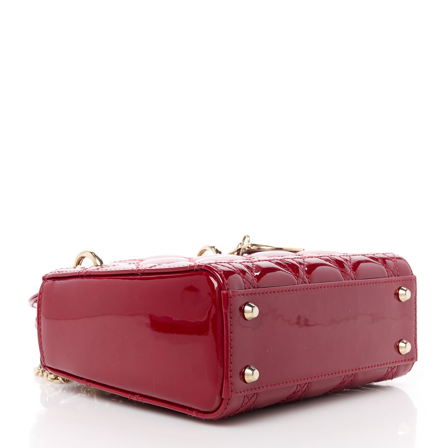 Patent Cannage Mini Lady Dior Red