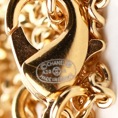 Chanel Crystal CC Pendant Necklace Gold 5 of 6