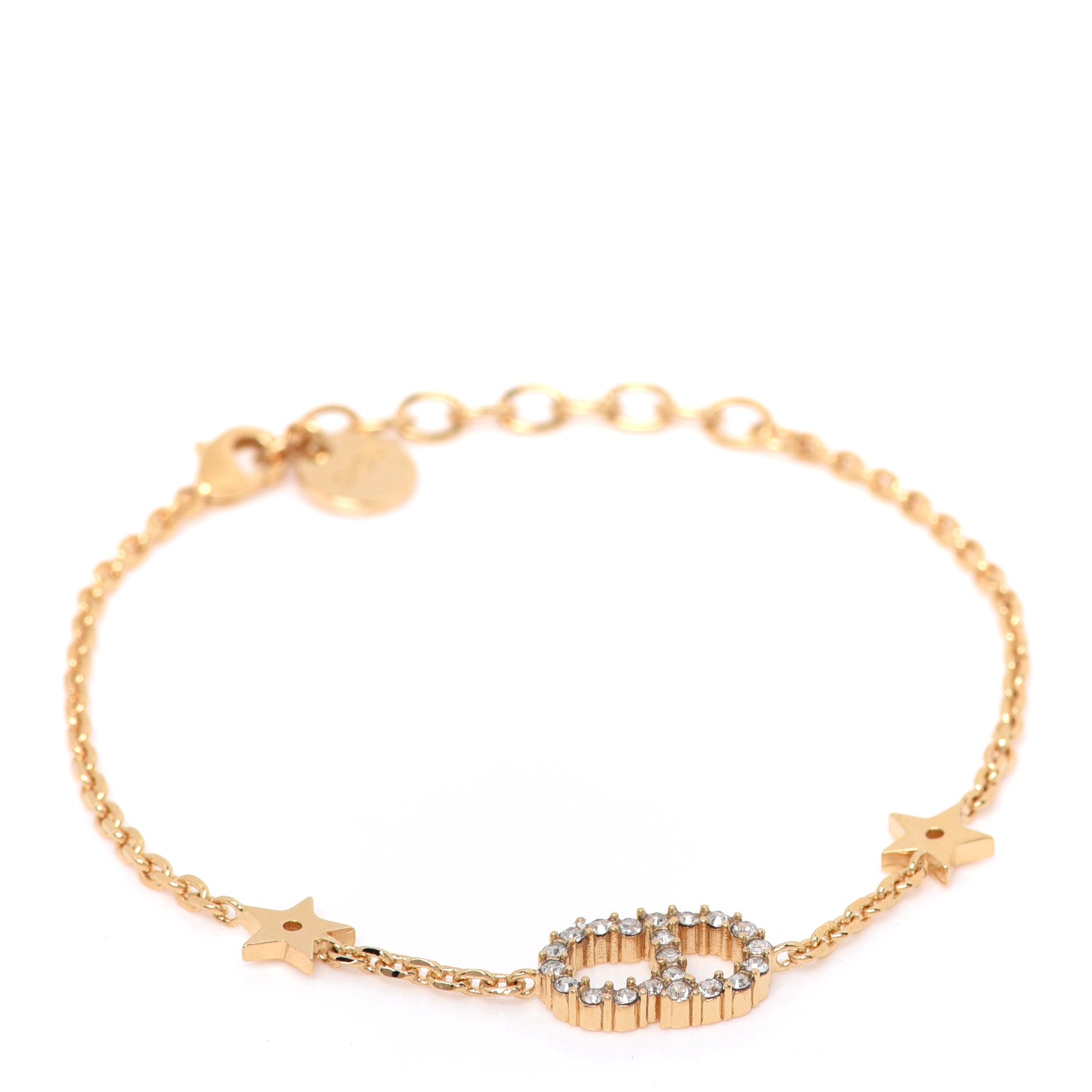 Christian Dior Crystal Metal Star Bracelet Gold 1 of 5
