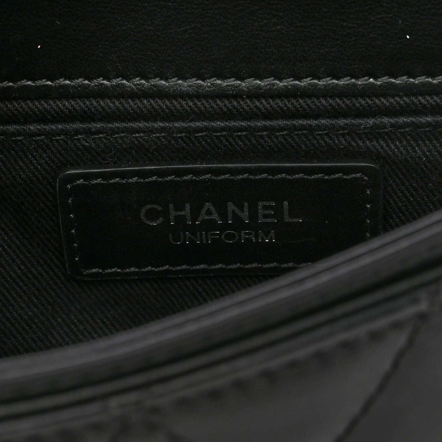 Calfskin Quilted CC Uniform Flap Belt Bag Black