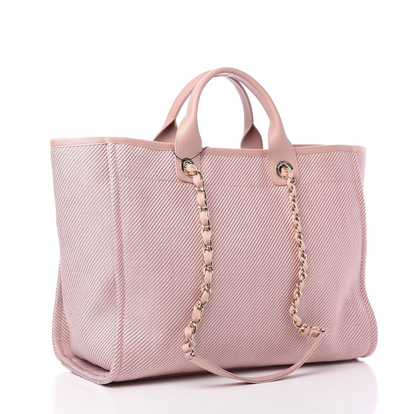 Mixed Fibers Calfskin Medium Deauville Tote Pink