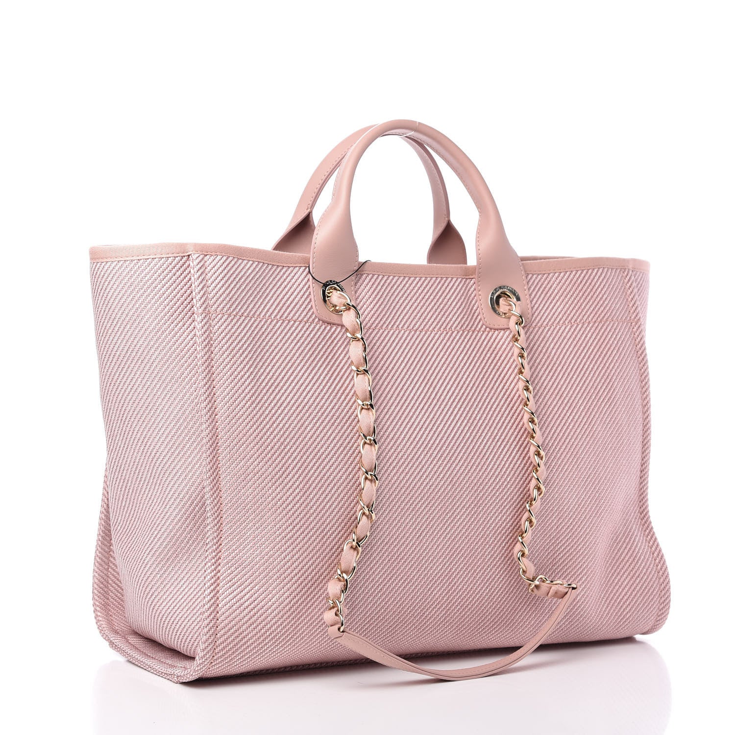 Chanel Mixed Fibers Calfskin Medium Deauville Tote Pink 3 of 10