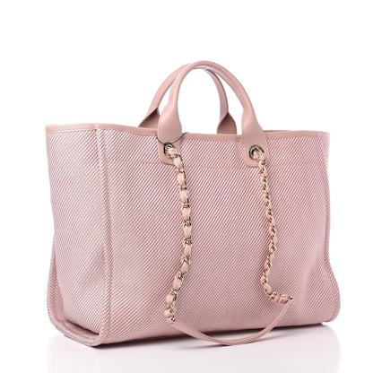 Chanel Mixed Fibers Calfskin Medium Deauville Tote Pink 3 of 10