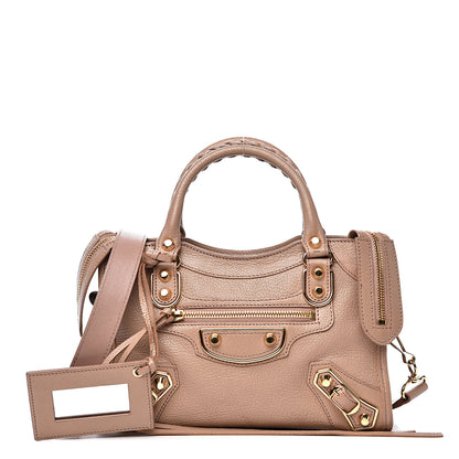 Balenciaga Chevre Gold Metallic Edge Hardware Mini City Rose Des Sables 1 of 12