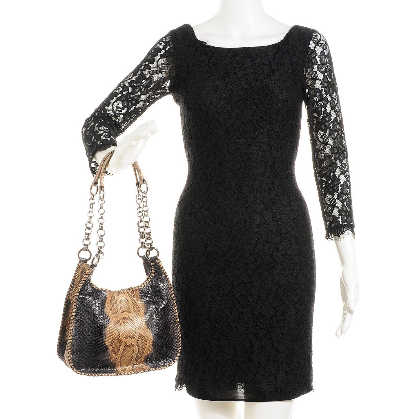 Python String Shoulder Bag Bronzo Black