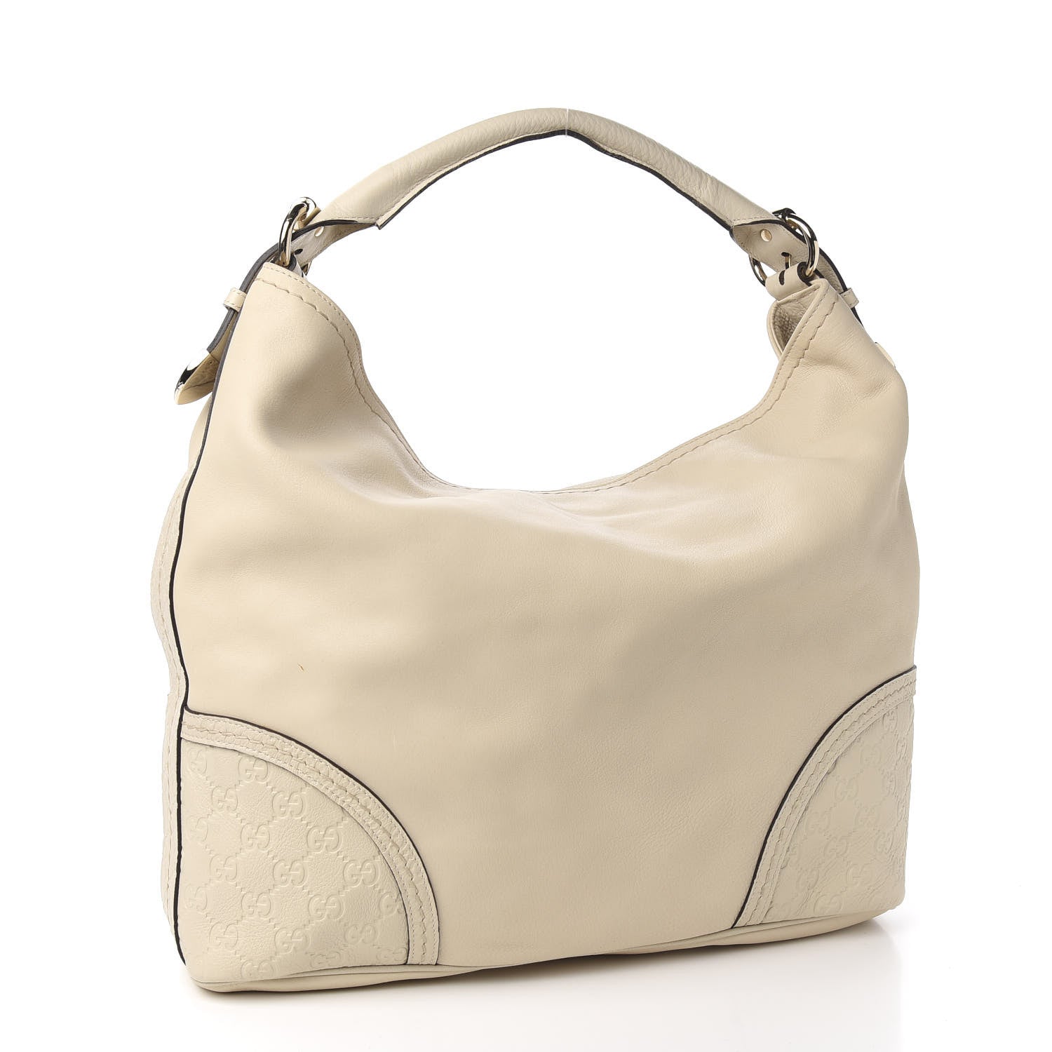 Gucci Calfskin Guccissima Trim Large Signoria Hobo Ivory 2 of 8