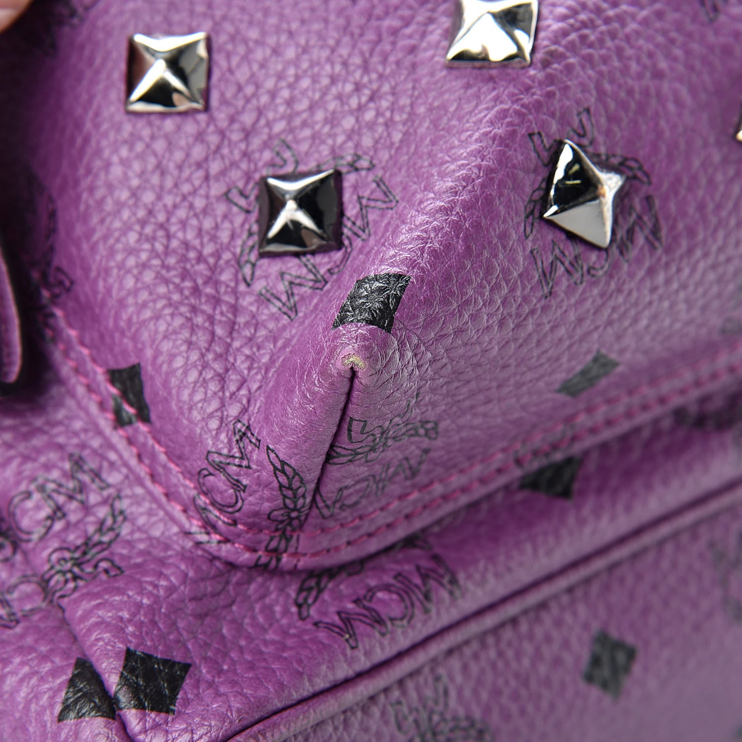 MCM Visetos Studded Medium Stark Backpack Purple 14 of 21
