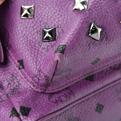 MCM Visetos Studded Medium Stark Backpack Purple 14 of 21