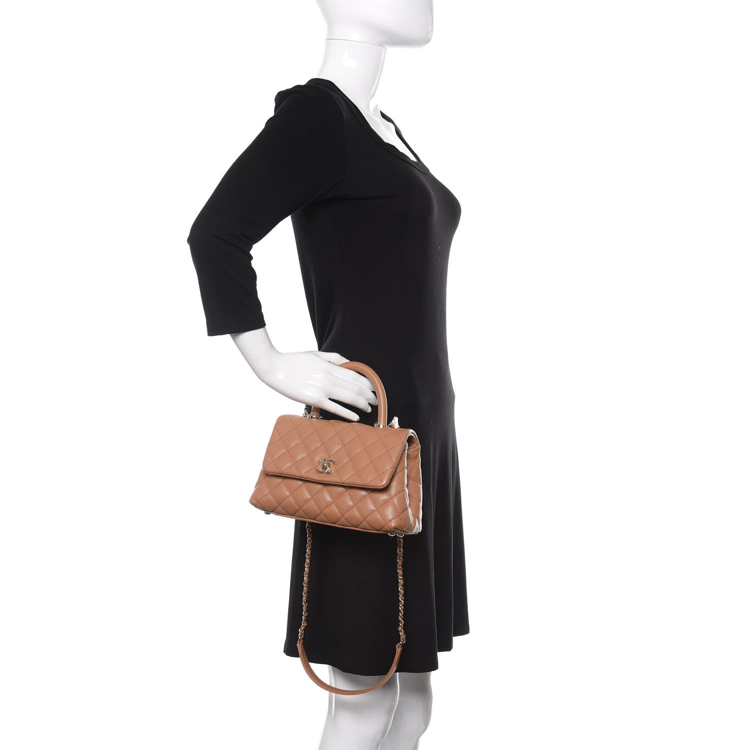 Chanel Caviar Quilted Mini Coco Handle Flap Brown 3 of 11