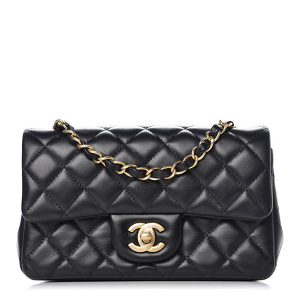 Chanel Lambskin Quilted Mini Rectangular Flap Black 1 of 7