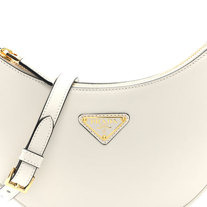 Prada Soft Calfskin Arque Shoulder Bag White 7 of 9