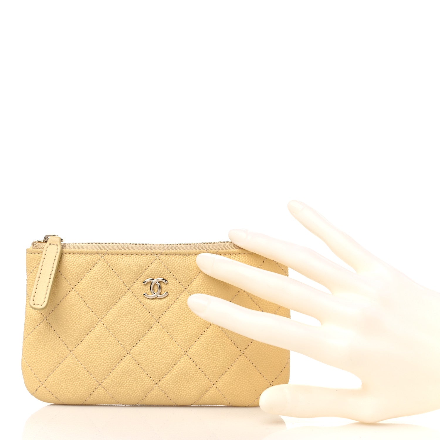 Chanel Caviar Quilted Small Pouch Yellow 2 of 9