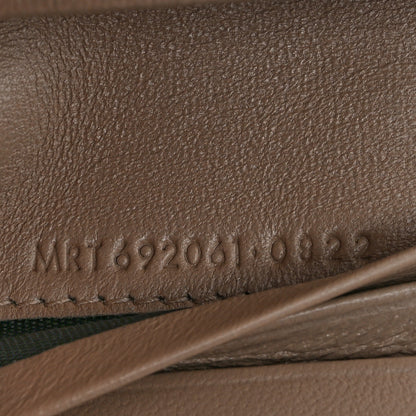 Saint Laurent Grain De Poudre Matelasse Chevron Cassandre Monogram Compact Tri Fold Wallet Dark Beige 7 of 10