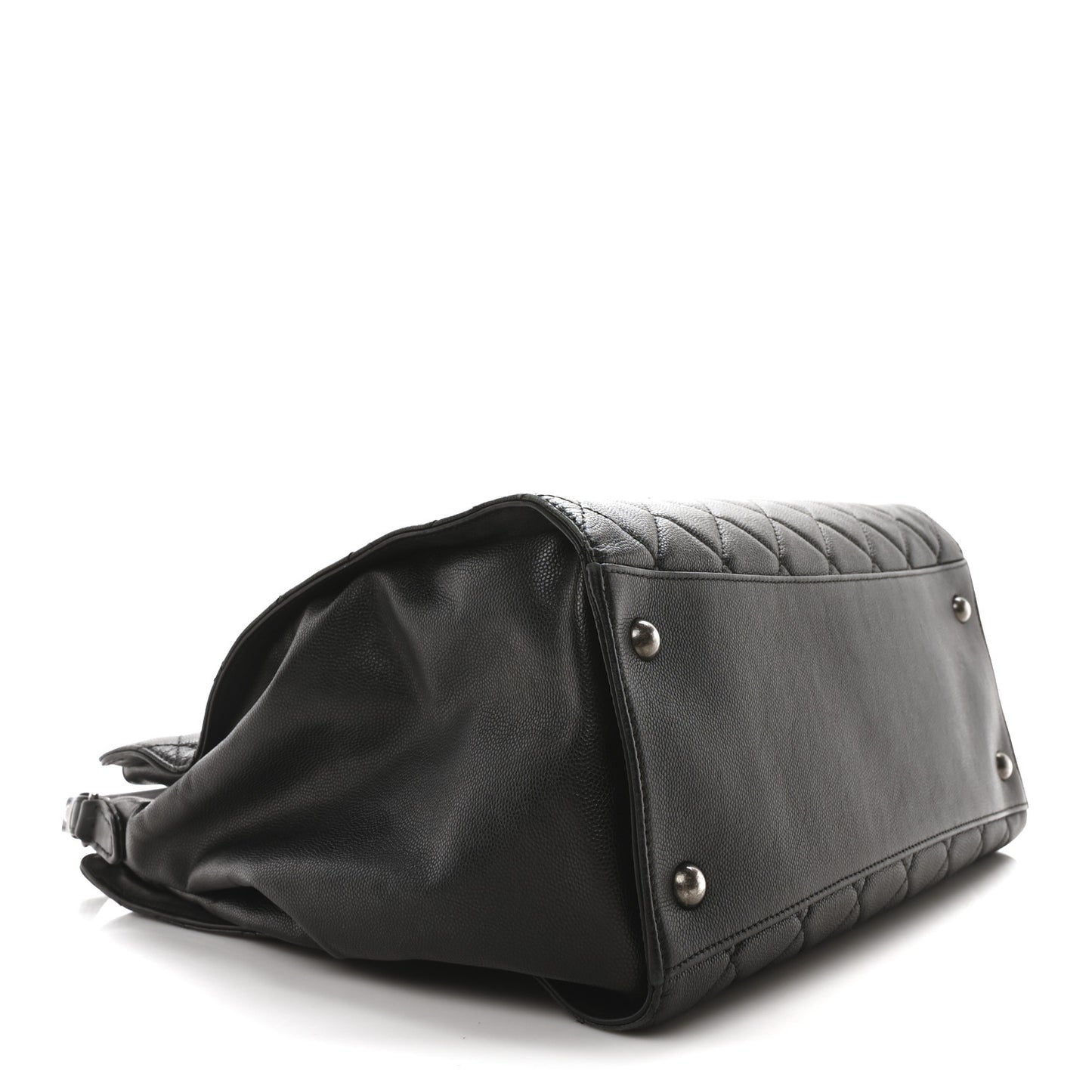 Caviar Quilted Large CC Bucket Bag Black