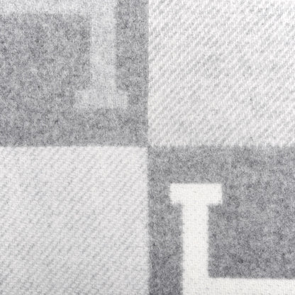 Hermes Wool Cashmere Avalon III Blanket Ecru Gris Clair 4 of 4