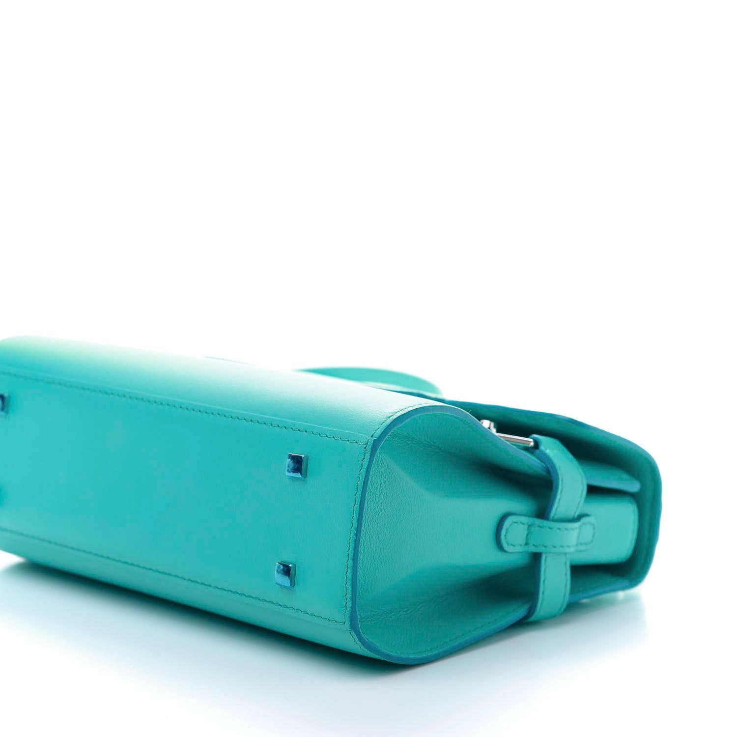 Delvaux Smooth Calfskin Mini Tempete Satchel Turquoise 8 of 15