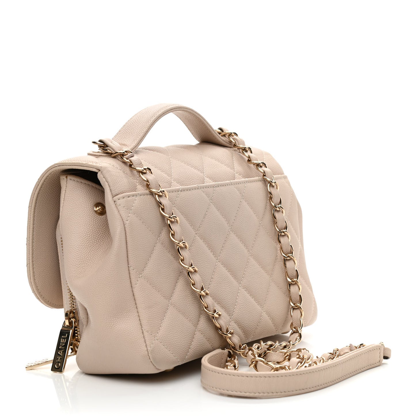 Caviar Quilted Medium Business Affinity Flap Beige