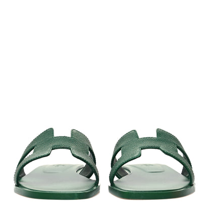 Hermes Epsom Oran Sandals 36.5 Vert Cactus 2 of 9