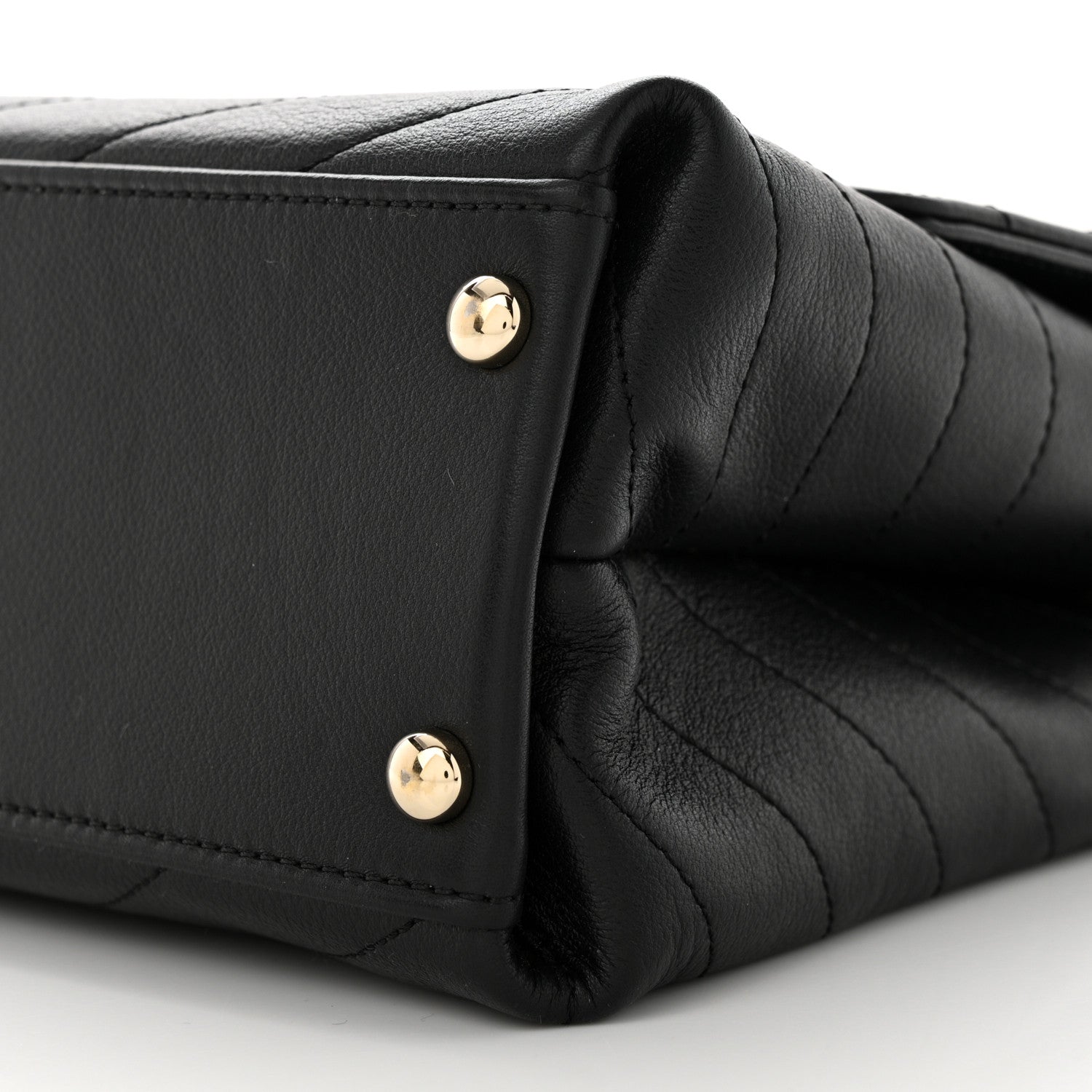 Chanel Grained Calfskin Small Chevron Chic Top Handle Flap Black 10 of 11