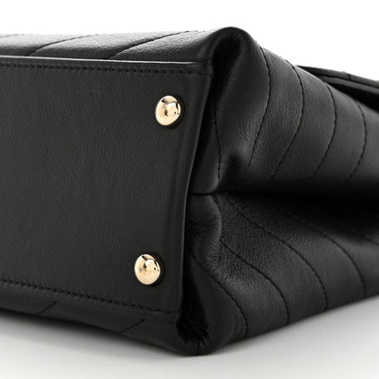 Chanel Grained Calfskin Small Chevron Chic Top Handle Flap Black 10 of 11