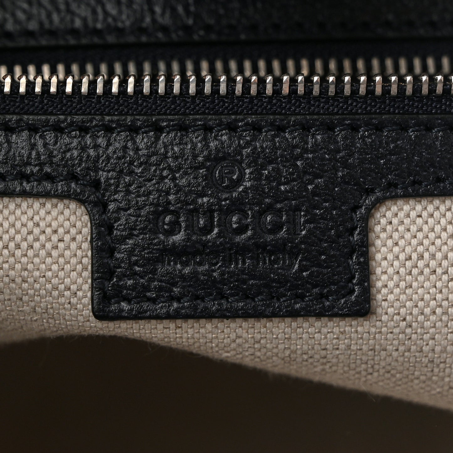 GG Supreme Monogram Web Large Ophidia Shoulder Bag Beige Navy