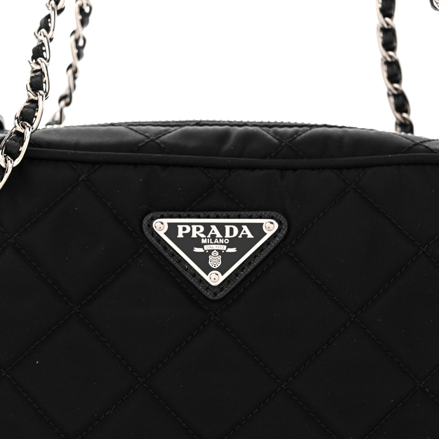 Prada Nylon Tessuto Impuntu Quilted Bandoliera Crossbody Bag Black 7 of 9