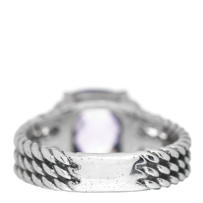 David Yurman Sterling Silver Diamond Amethyst 10mm Petite Wheaton Ring 51 5.75 4 of 5