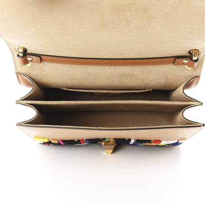 Fendi Vitello Liberty Velvet FF Multicolor Kan I Shoulder Bag Multicolor Cuoio 5 of 12