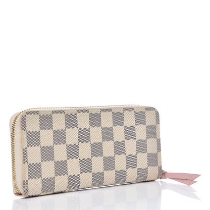 Louis Vuitton Damier Azur Clemence Wallet Rose Ballerine 3 of 7