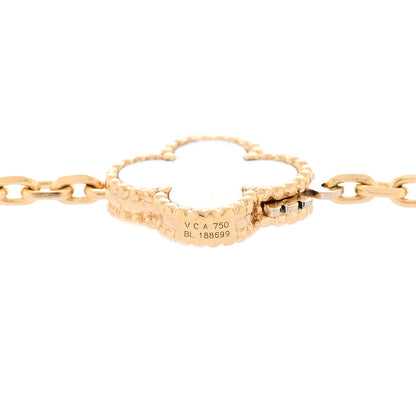 Van Cleef & Arpels 18K Yellow Gold Onyx Mother of Pearl 16 Motifs Magic Alhambra Necklace 5 of 5
