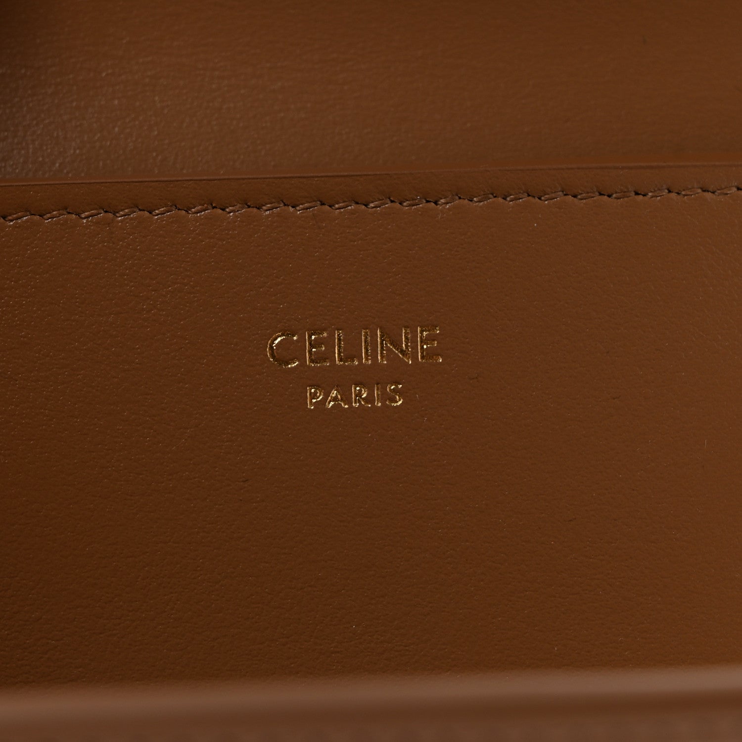 Celine Calfskin Compact Triomphe Wallet With Coin Purse Bronze 7 of 9