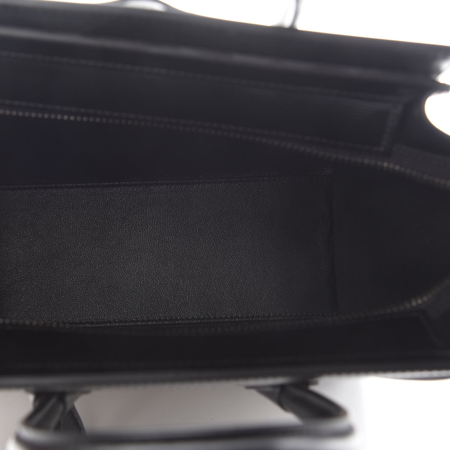 Celine Smooth Calfskin Lizard Embossed Nano Luggage White Black 5 of 8