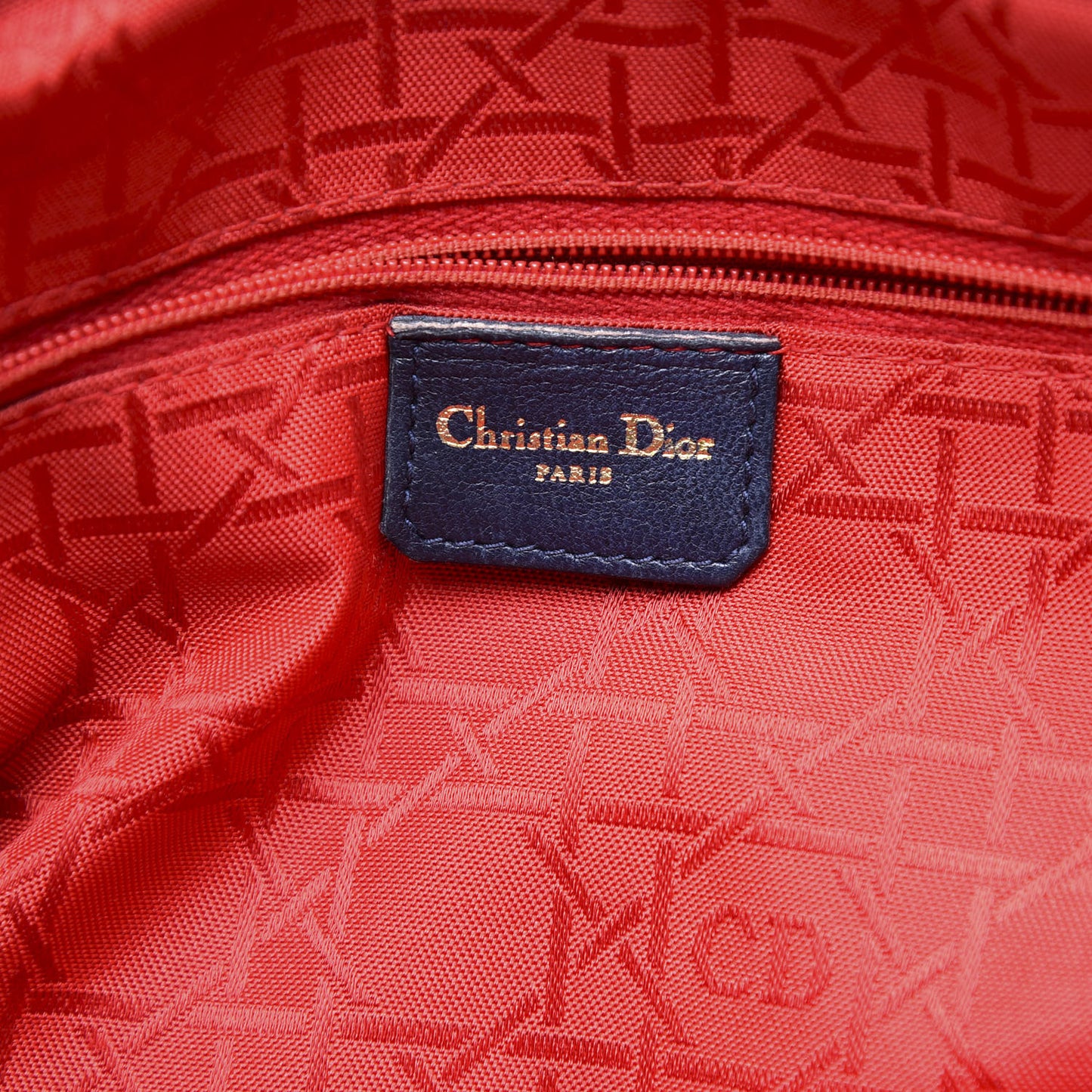 Lambskin Cannage Large Lady Dior Navy