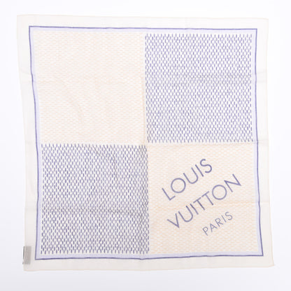Louis Vuitton Cotton Damier Azur Square Bandana Scarf 2 of 4