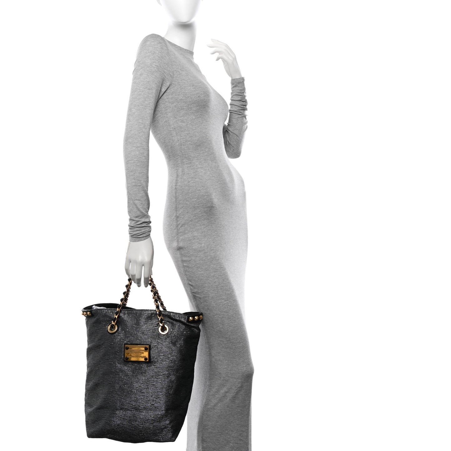Metallic Jacquard Double Jeu Tote Silver