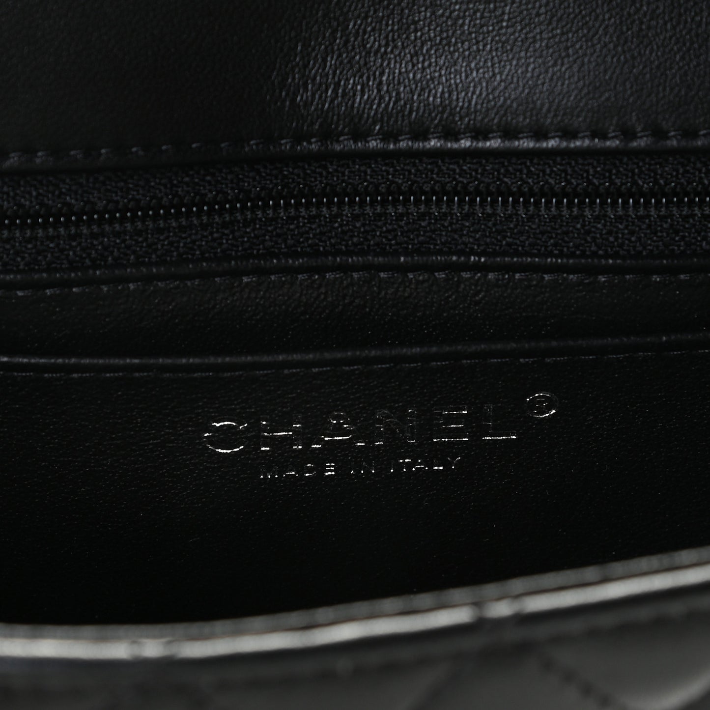 Lambskin Quilted Mini Rectangular Flap Black