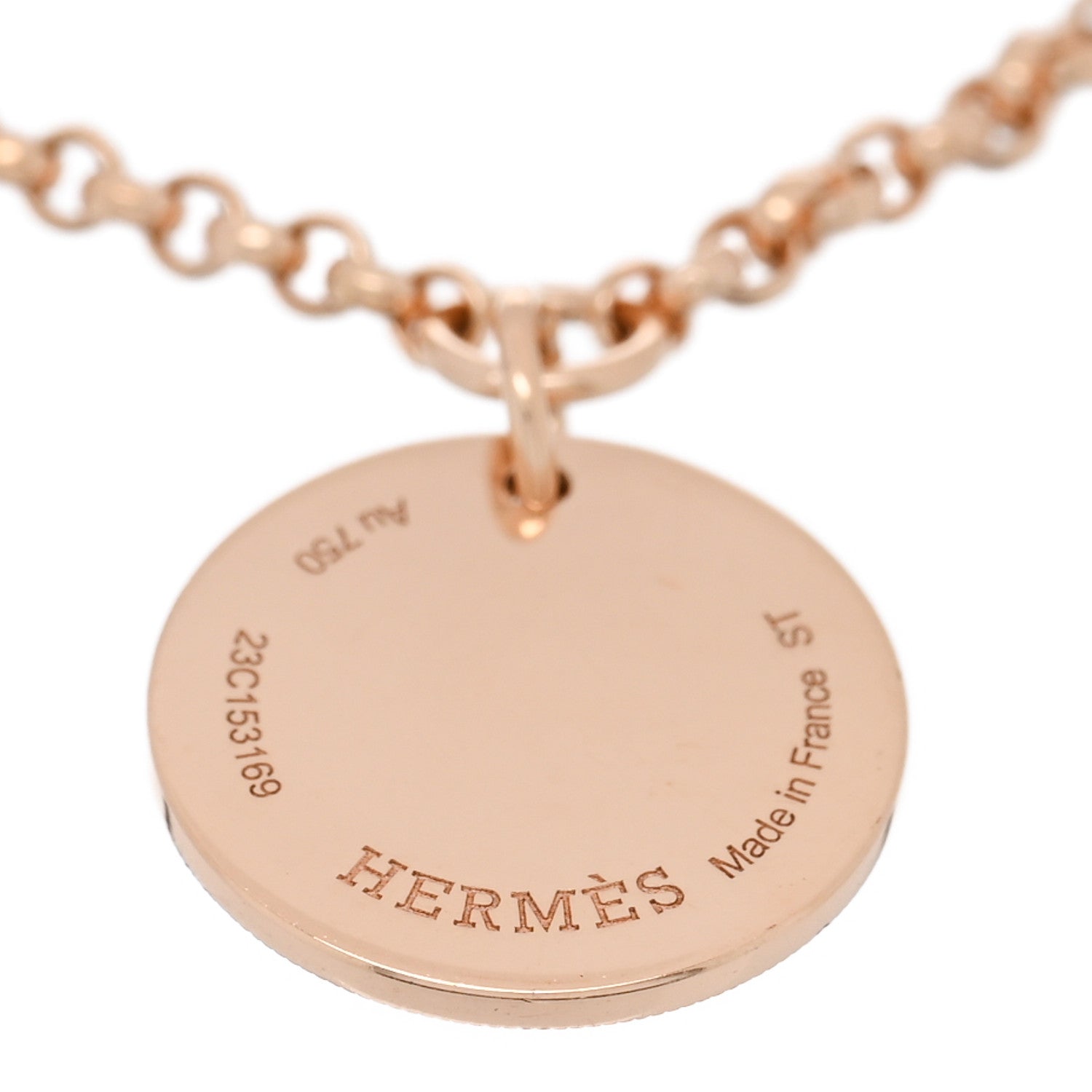 Hermes 18K Rose Gold Diamond PM Ex-Libris Bracelet ST 3 of 4