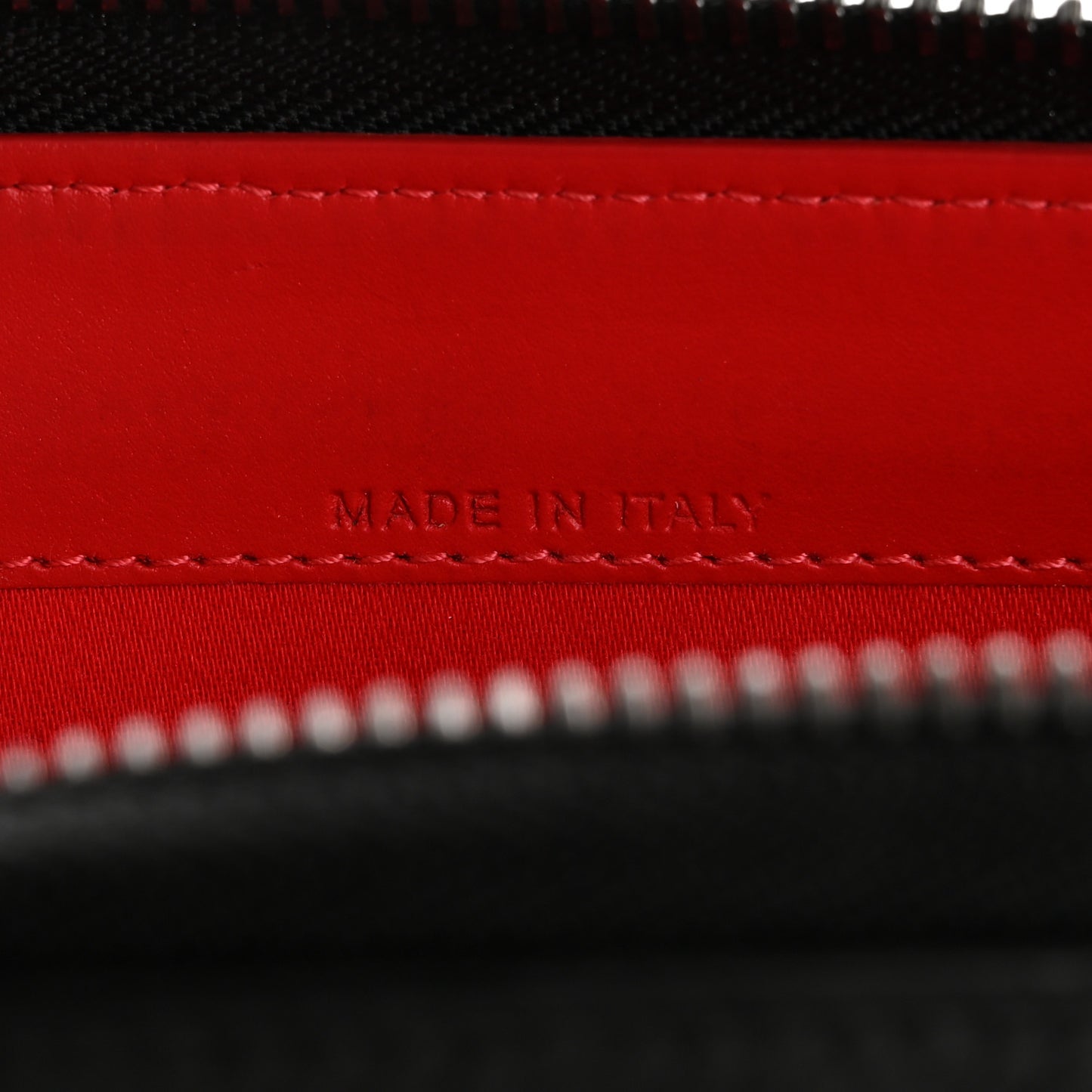 Calfskin Panettone Spiked Zip Around Wallet Black